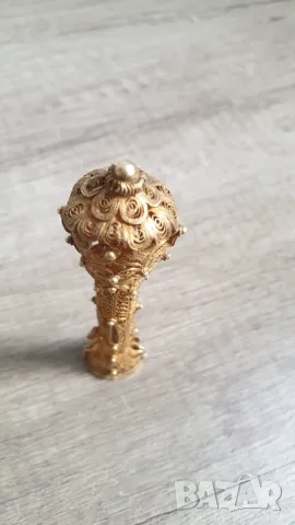 Стара сребърна филигранна заготовка за печат с позлата, снимка 5 - Други ценни предмети - 47351344