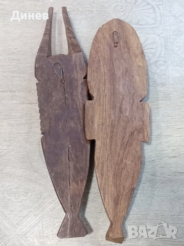 Автентичен дует африкански стенни маски - ръчна изработка, снимка 3 - Декорация за дома - 53446655