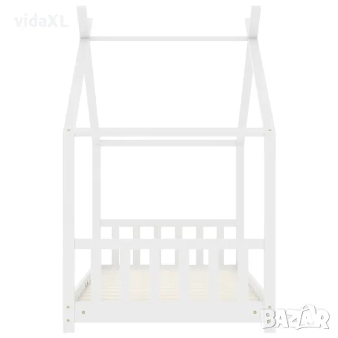 vidaXL Рамка за детско легло, бяла, бор масив, 70x140 см, снимка 5 - Бебешки легла и матраци - 56146567