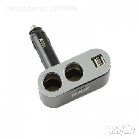 01002 Разклонител за автомобилна запалка с две гнезда и 2 x USB, снимка 5 - Аксесоари и консумативи - 34560188