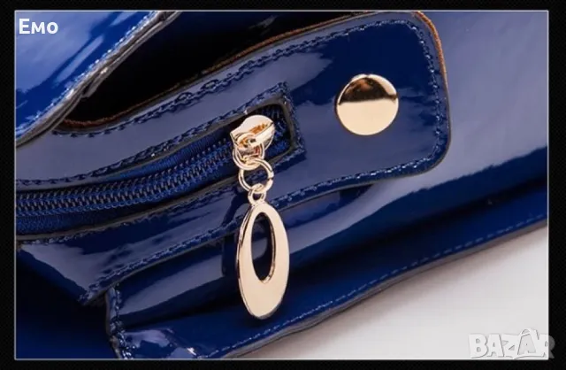 Комплект от 3 бр. лачени дамски чанти в различен размер, снимка 3 - Чанти - 47752293