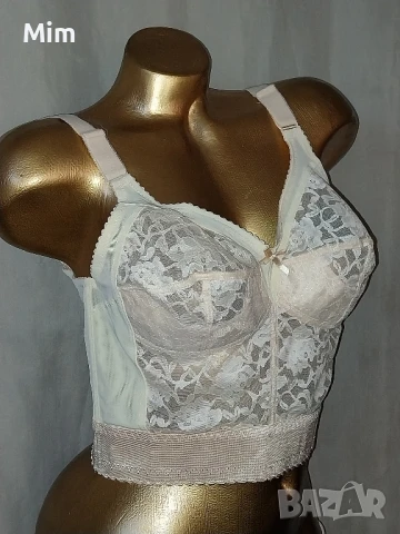 Validation 80 B Дантелен ретро / Винтидж / сутиен в цвят телесен , снимка 4 - Корсети, бюстиета, топове - 50802855