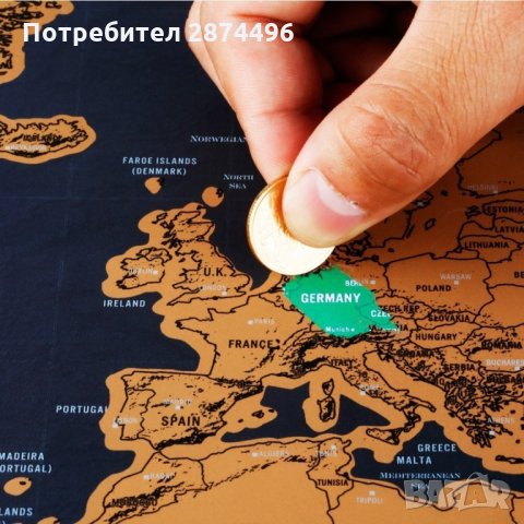 СВЕТОВНА СКРЕЧ КАРТА ДЕЛУКС Код ; Черен тубис, снимка 6 - Пана - 34596968