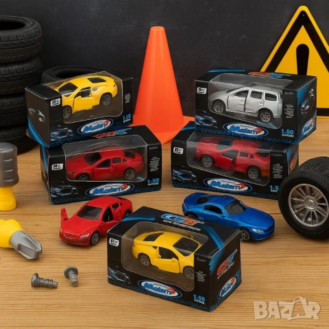 Метална количка 1:50 с отварящи се врати – Спортен стил и реалистичен дизайн