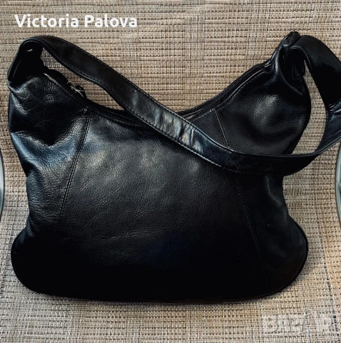 Черна кожена чанта, снимка 7 - Чанти - 50968531