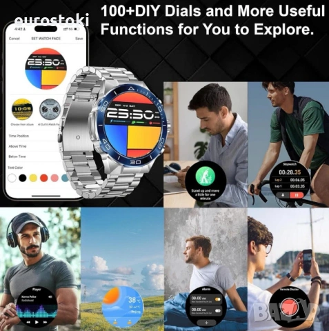 Мъжки смарт часовник H33, отговаряне/осъществяване на повиквания, 130+ спортни режима, монитор , снимка 3 - Смарт гривни - 53155894