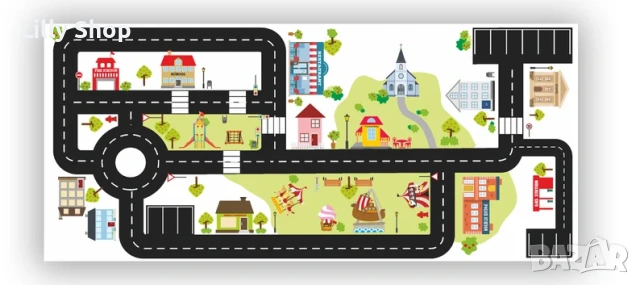 Стикер за мебел ИКЕА Бял Трофаст градски улици/ Ikea Trofast sity road, снимка 2 - Мебели за детската стая - 53147289