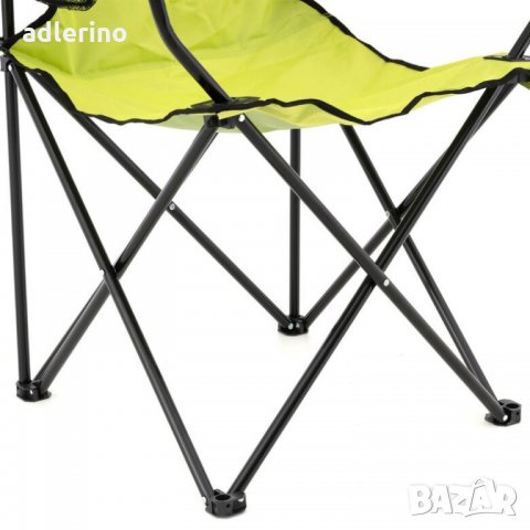 Комплект от 2 броя сгъваеми столове, плаж, къмпинг, градина, рибарски стол, до 110 кг, светло зелено, снимка 7 - Градински мебели, декорация  - 34378810