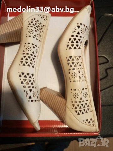 Francesca Visconti Дамски летни луксозни кожени обувки на ток, лак 39, снимка 5 - Дамски ежедневни обувки - 53432264