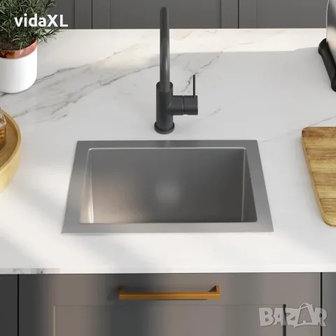 vidaXL Ръчно изработена кухненска мивка, неръждаема стомана, снимка 3 - Мивки - 56146070