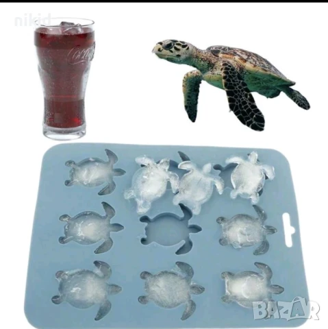 9 бр костенурка плосък силиконов молд форма фондан шоколад гипс декор