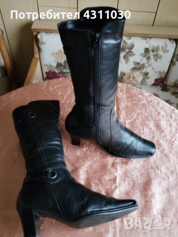 Черни ботуши Freemood естествена кожа 38 номер, снимка 5 - Дамски ботуши - 53392202
