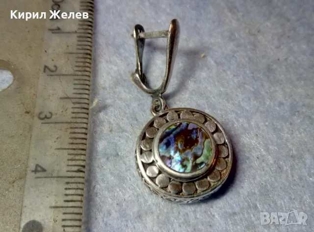 NIKOL@S АВТОРСКА СРЕБЪРНА ОБЕЦА СРЕБРО 925 с БЯЛА ПОЗЛАТА и КРАЛСКИ СЕДЕФ на БИЖУТЕРА НИКОЛАС 48940, снимка 4 - Обеци - 48953213