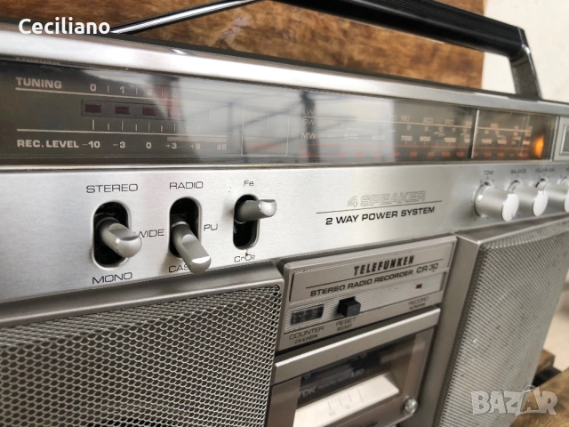 Радиокасетофон Telefinken cr-30 Много запазен и работещ, снимка 7 - Радиокасетофони, транзистори - 52031075