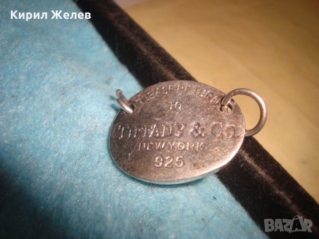 ТИФАНИ Ню Йорк 925 - ПОСРЕБРЕН МАРКОВ ЗНАК МЕДАЛЬОН ЕМБЛЕМА от БЛАГОРОДНА СТОМАНА 25759