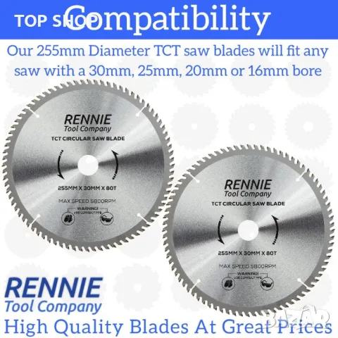 2 броя - 255 mm x 30 mm x 80T TCT дискове за циркулярен трион, снимка 5 - Други стоки за дома - 49546574