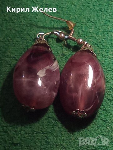 ВИНТИДЖ ВИОЛЕТОВИ КРАСИВИ ОБЕЦИ СИНТЕТИКА КАТАЛИН 18951, снимка 9 - Обеци - 31308585