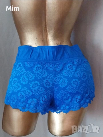 М Къси дантелени сини панталони, снимка 3 - Къси панталони и бермуди - 50826276