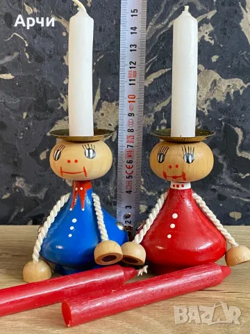 Дървени човечета с магнитни ръчички/Свещници, снимка 6 - Други - 49702504