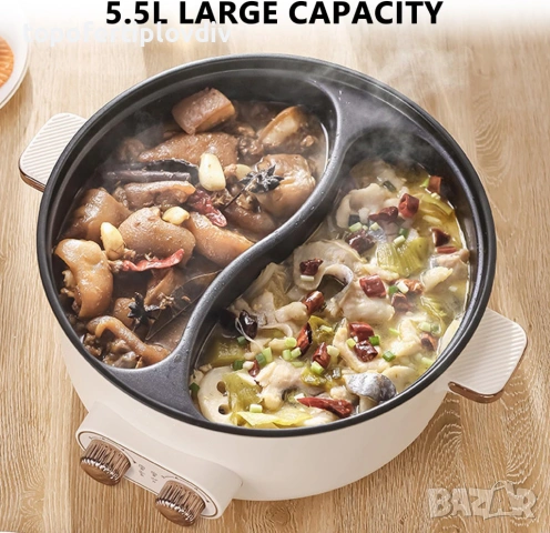 Електрическа тенджера Kensbro 5.5L 1600W, Гаранция, снимка 2 - Други - 53646090