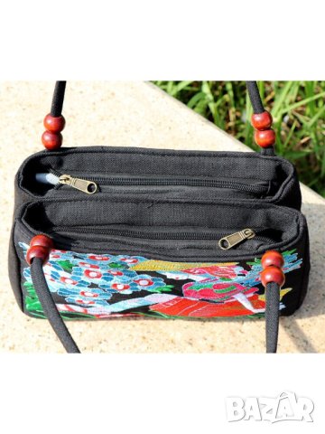 Национална бродирана платнена двустранна малка чанта Дамска дамска чанта Leisure Trend Retro, снимка 6 - Чанти - 42026491