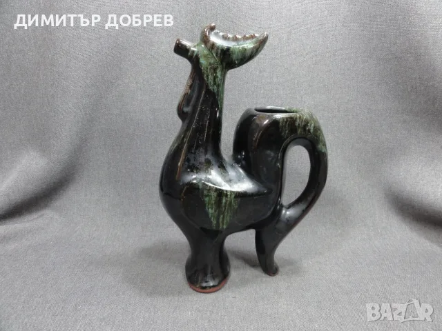 СТАРА РЕТРО СОЦ КЕРАМИЧНА ФИГУРА ПЕТЕЛ КАНА ВАЗА ЛЕЙКА