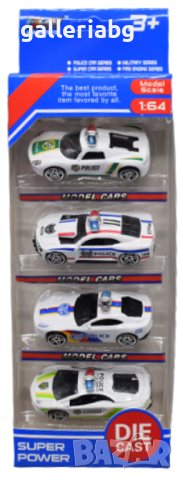 Комплект метални полицейски коли, колички, снимка 1 - Коли, камиони, мотори, писти - 41625280