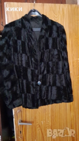 Дамско черно палто ЕКО кожа/косъм/, снимка 2 - Палта, манта - 34857173