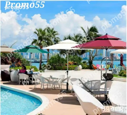 Чадър за плаж и градина - 220см. с двоен покрив за стабилност при вятър, снимка 7 - Градински мебели, декорация  - 49657228