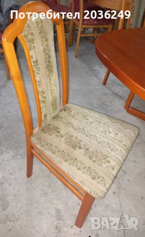 Комплект масивна разтегателна маса с 6 стола- Автомат, снимка 4 - Маси - 53526586