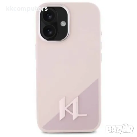 iPhone 16 (6.1) Оригинален кейс Karl Lagerfeld Silicone Shadow Metal Initial MagSafe и Протектор, снимка 3 - Калъфи, кейсове - 49842195
