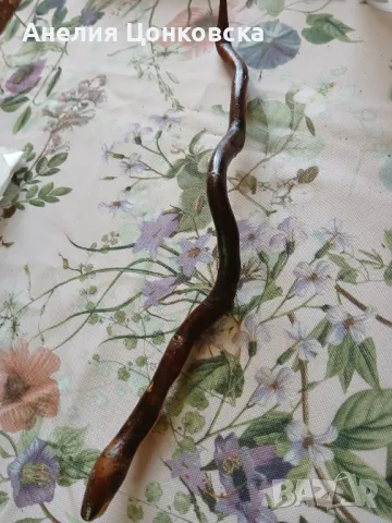 Ръчно изработена змия от дърво , снимка 1