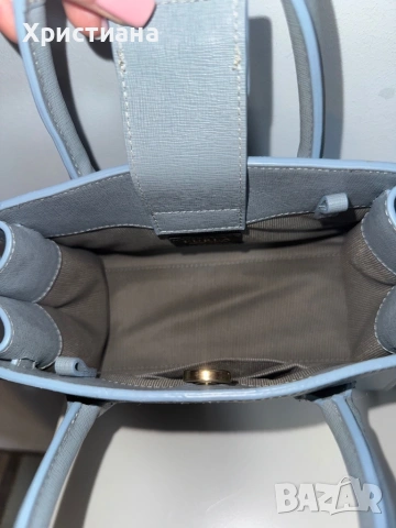 Дамска чанта Furla, естествена кожа в син цвят, снимка 6 - Чанти - 53383943