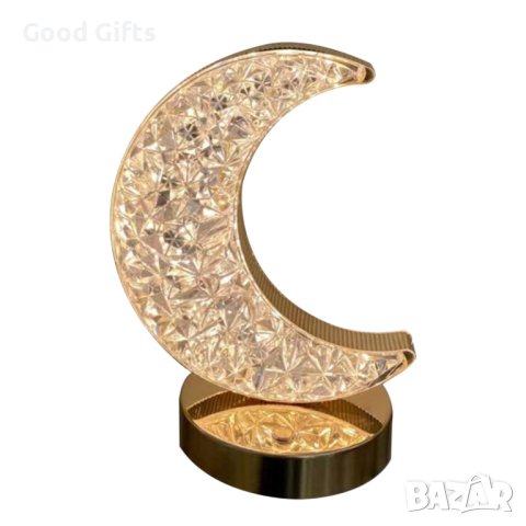 LED декоративна настолна лампа Луна, сензорна, трицветна, затъмняваща, снимка 2 - Лед осветление - 42308912