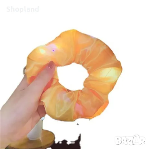 Скрънчи за коса с LED светлини, снимка 3 - Шноли, диадеми, ленти - 48547912