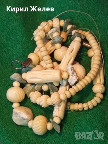 СЛОНОВА КОСТ и КАМЪНИ СТАРО КОЛИЕ 3904, снимка 9 - Колиета, медальони, синджири - 29771858