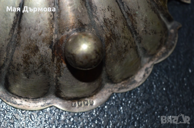 метална-стъклена старинна форма за черен хаивер, снимка 2 - Антикварни и старинни предмети - 53796120