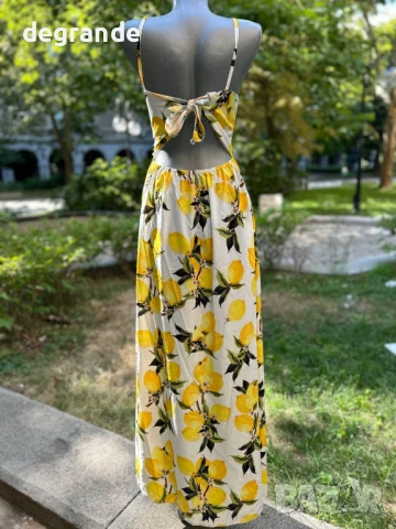 Дълга рокля с ефектен гръб Червена и Жълта, снимка 4 - Рокли - 51099510