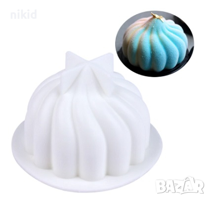 3D широк мус Купол Целувка силиконов молд форма декорация и украса фондан шоколад гипс свещ калъп