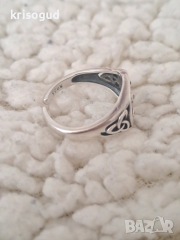 Сребърен пръстен S925 Компас с камъни и трикверта, универсален размер, снимка 5 - Пръстени - 53209858