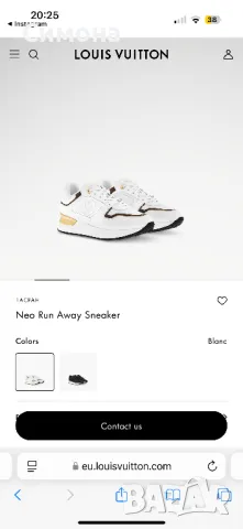 Louis Vuitton дамски сникърси маратонки обувки бели естествена кожа, снимка 4 - Маратонки - 50234415