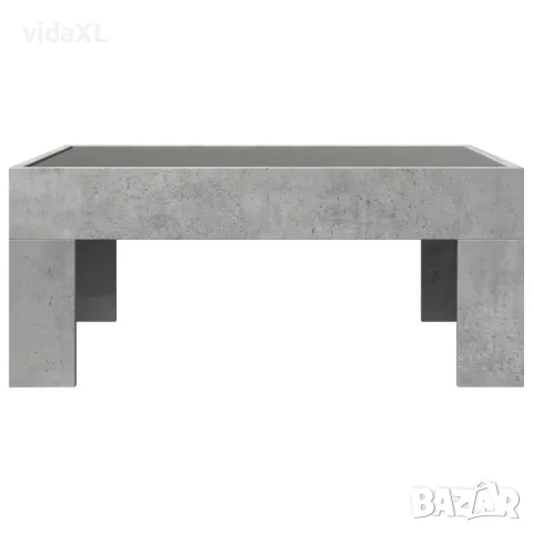 vidaXL Маса за кафе с Infinity LED, бетонно сива, 70x50x30 см, снимка 6 - Маси - 56148141