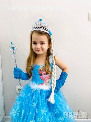 Рокля Елза с пакети и воал  62лв Аксесоари : Ръкавици,корона,, снимка 3 - Детски рокли и поли - 39638541