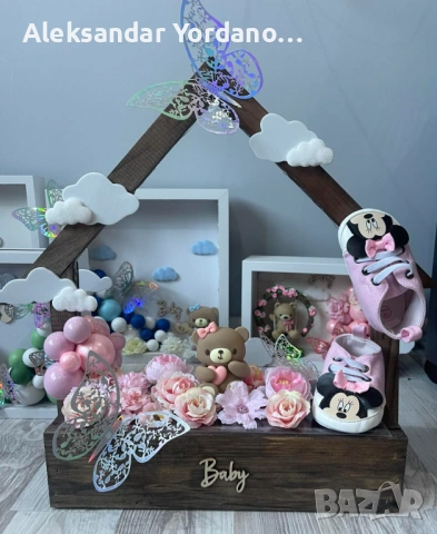 3Д бебешка визитка.Луксозен подарък за изписване ,погача, кръщене., снимка 2 - Мебели за детската стая - 53658113