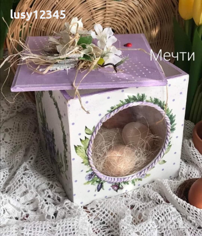 Голяма кутия за яйчица, сладки, бонбони…, снимка 2 - Декорация за дома - 44794290