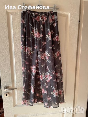 Нова дълга елегантна ежедневна ефирна пола флорален принт ластик в талията , снимка 5 - Поли - 41678795