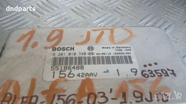 Компютър Alfa Romeo 156 1.9 JTD 2003 0281010740 55186488 156 (1997-2003), снимка 2 - Части - 55839609