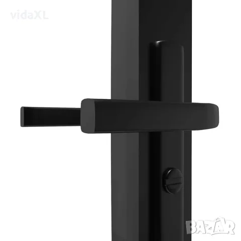 vidaXL Интериорна врата, ESG стъкло и алуминий, 83x201,5 см, черна, снимка 5 - Входни врати - 56146237
