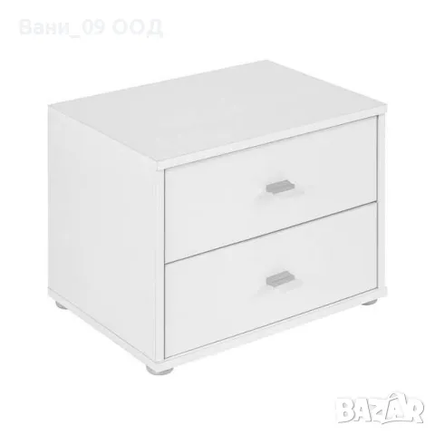 Бяло нощно шкафче с 2 чекмеджета 