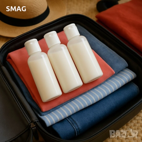 Комплект бутилки за пътуване, прозрачни – 100 мл × 3 бр._1164009, снимка 2 - Други - 52328648